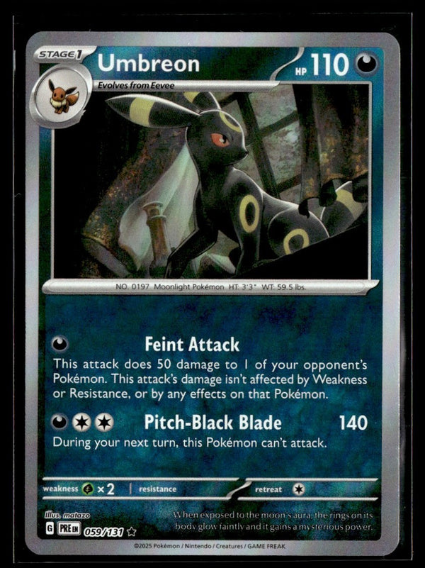 2025 Pokemon Prismatic Evolution Umbreon Master Ball Rev Holo #059/131