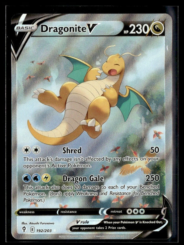 2021 Pokemon Evolving Skies Dragonite V Alt Art #192/203