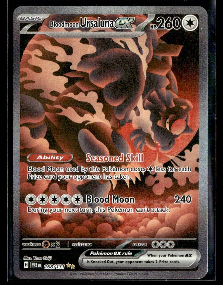 2025 Pokemon Prismatic Evolution Bloodmoon Ursaluna ex #168/131