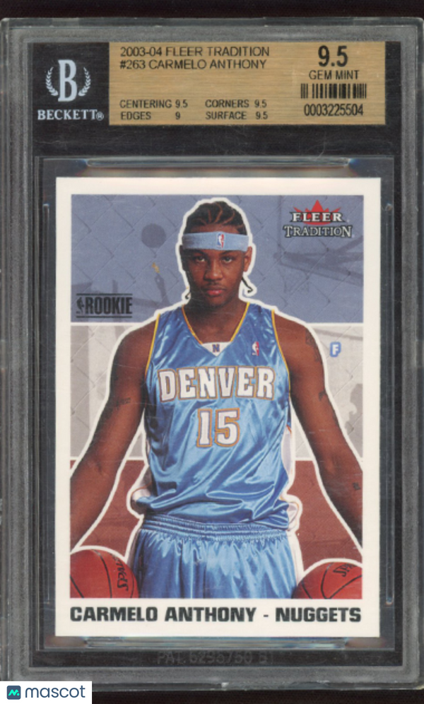 2003 Fleer Tradition Carmelo Anthony #263 BGS 9.5