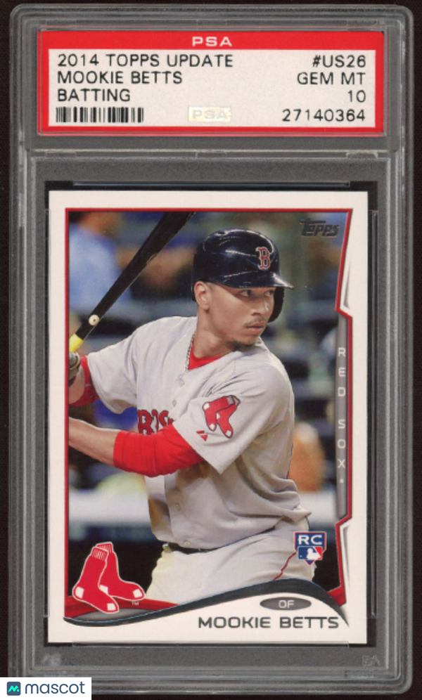 2014 Topps Update Mookie Betts #US26 Batting PSA 10