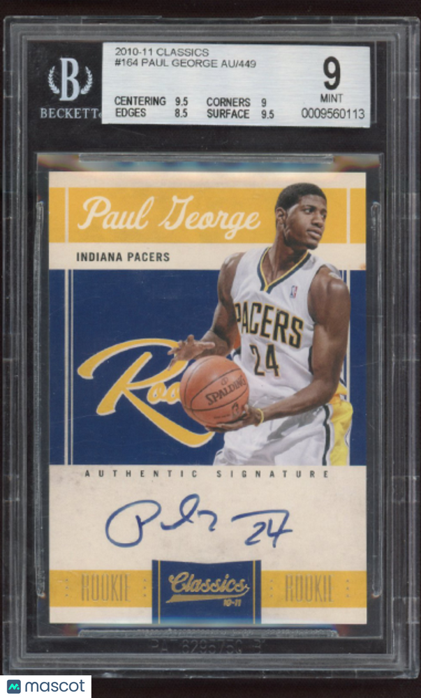 2010 Classics 449 Paul George #164 BGS 9