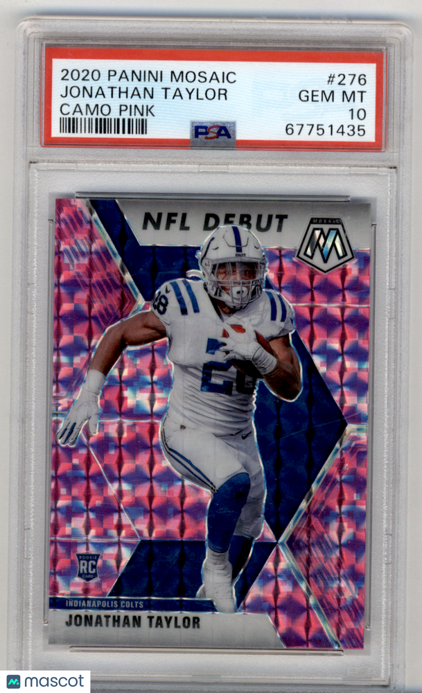 2020 Panini Mosaic Jonathan Taylor #276 Camo Pink PSA 10