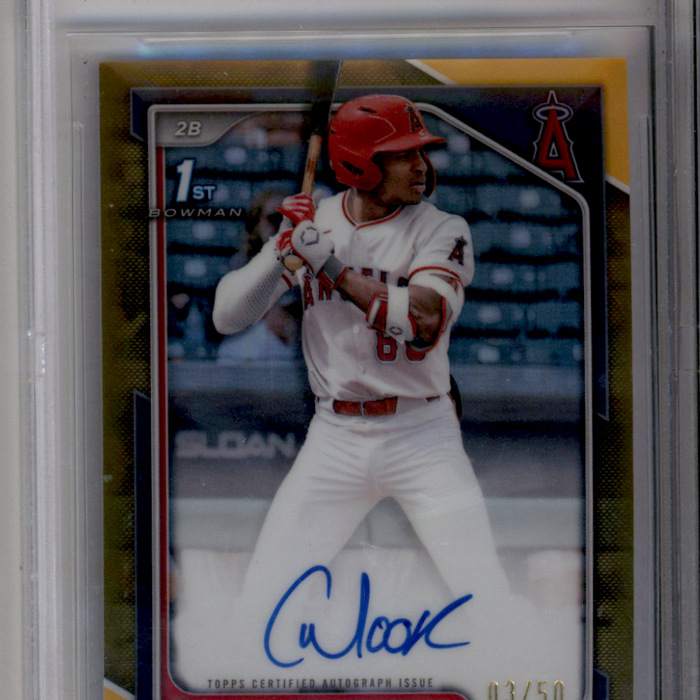 2024 Bowman Chrome Draft Autographs Gold Refractors Christian Moore #CPACM BGS 8.5