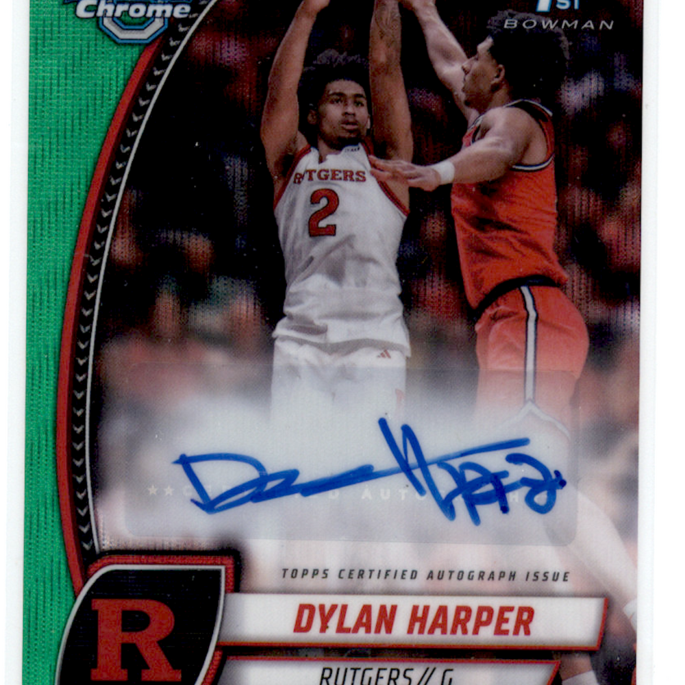 2024 Topps Bowman University Chrome Basketball Dylan Harper #22 Green Refractor