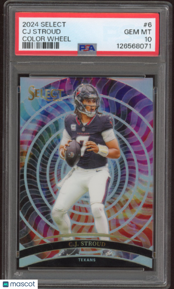 2024 Panini Select Color Wheel CJ Stroud #6 PSA 10