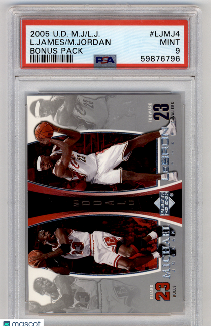 2005 Upper Deck MJ/LJ Bonus Pack M. Jordan L. James #LJMJ4 PSA 9