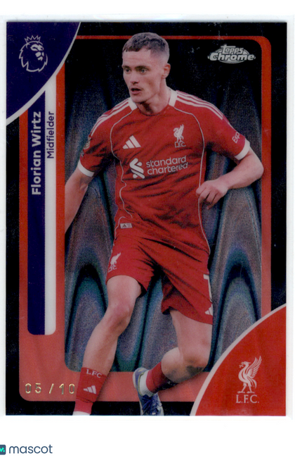 2026 Topps Chrome Premier League Florian Wirtz #119 Red Refractor