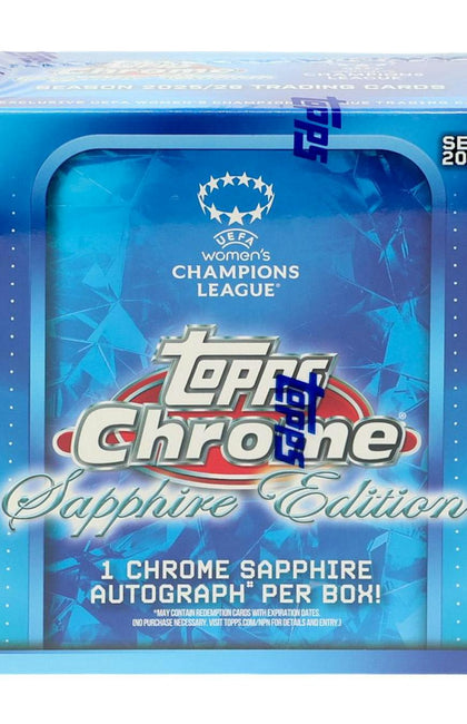2025/26 Topps Chrome Women's UEFA Champions League Soccer Sapphire Edition Box