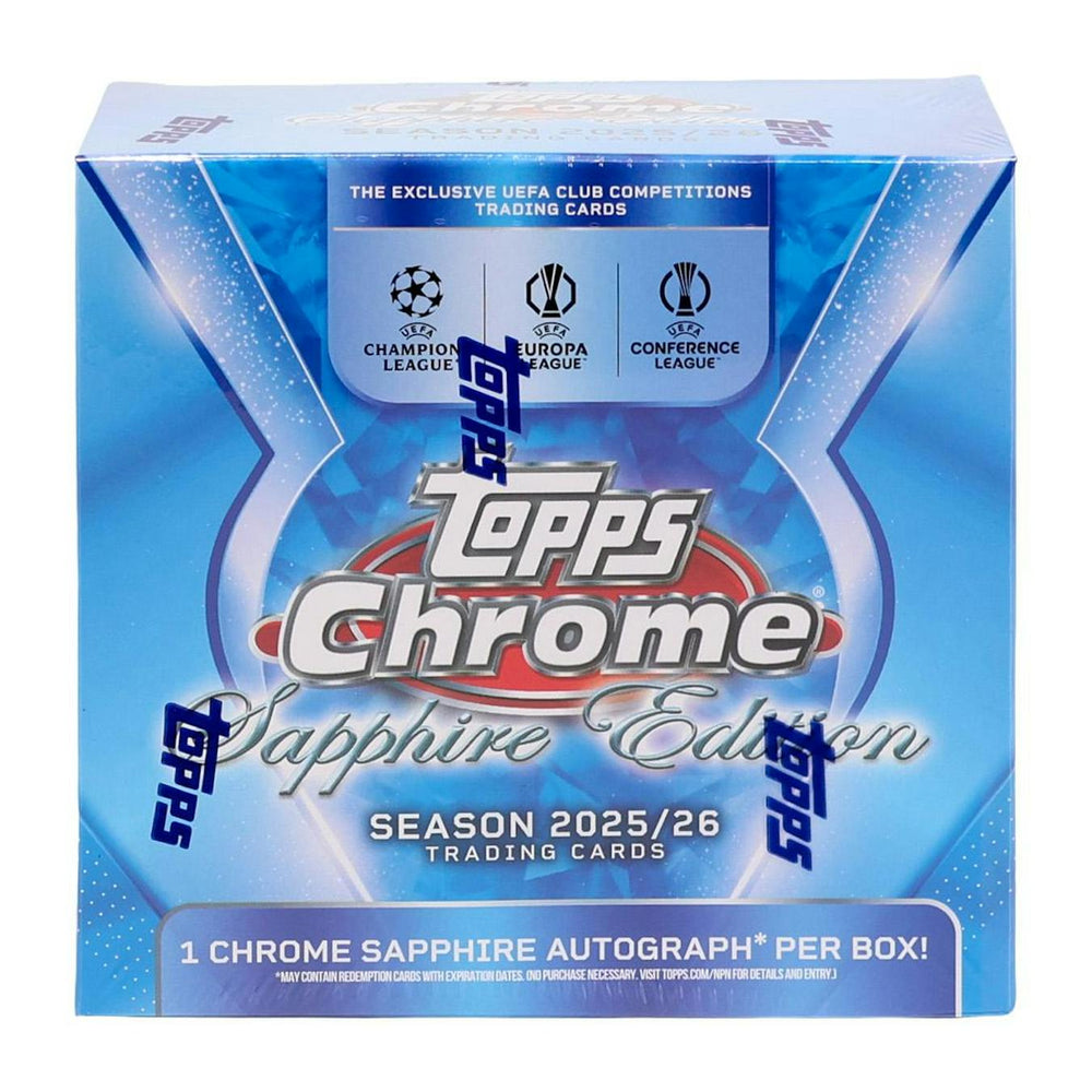 2025/26 Topps Chrome UEFA Club Competitions Soccer Sapphire Edition Box