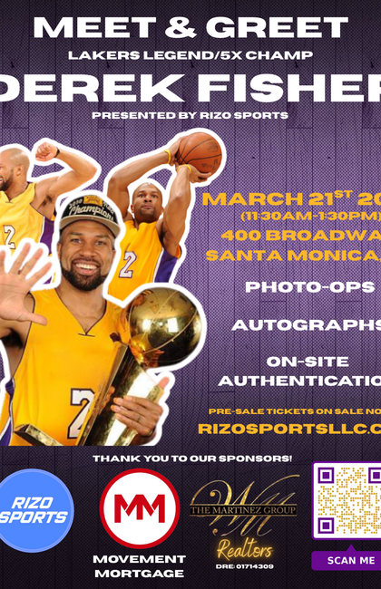 Derek Fisher Photo Op Only (Item and Auto Not Included)