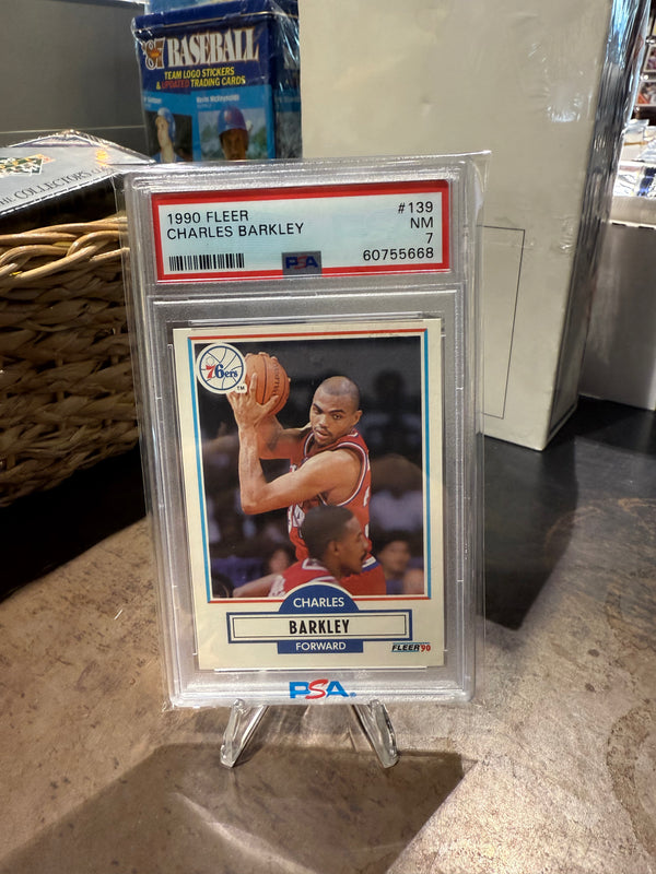 1990 FLEER #139 CHARLES BARKLEY PSA 7