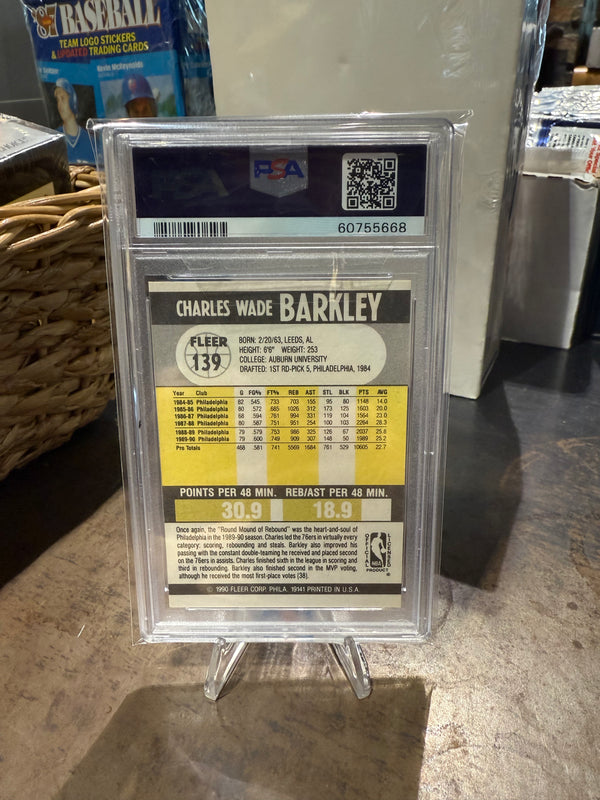 1990 FLEER #139 CHARLES BARKLEY PSA 7