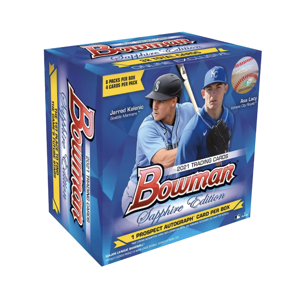 2021 Topps Bowman Baseball Sapphire Edition Hobby Box (8 Packs Per Box, 4 Cards Per Pack)