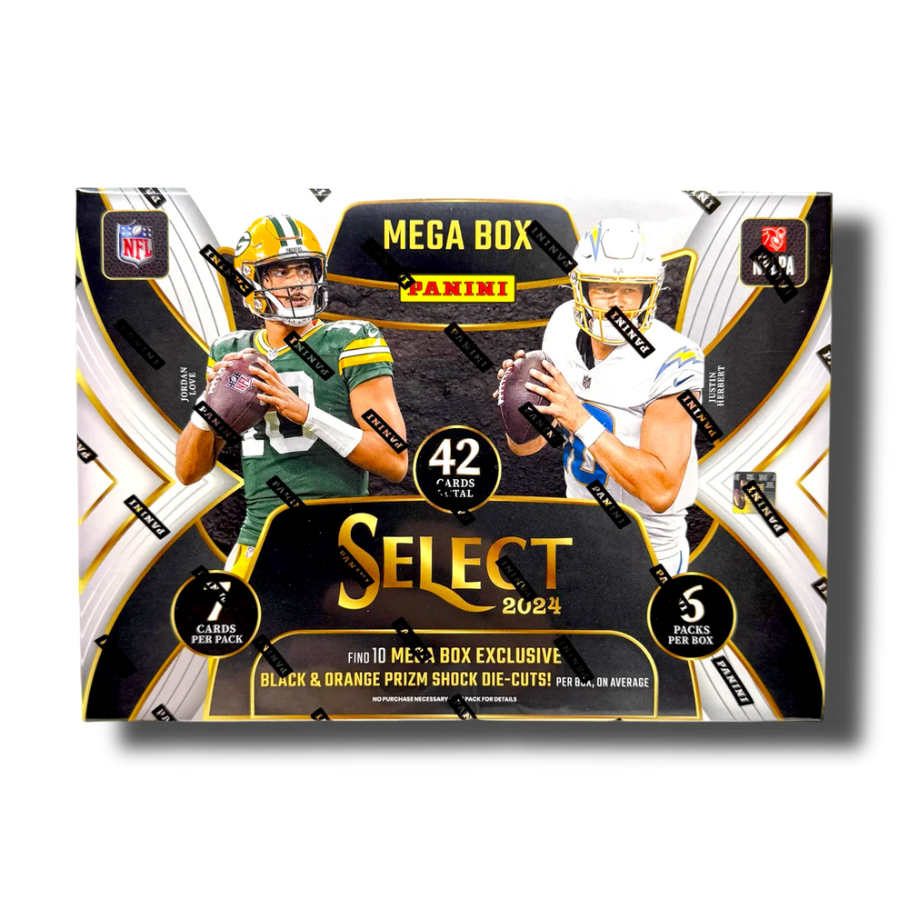 2024 Panini Select Football Hobby Mega Box (Black & Orange Prizm Shock Die Cut)