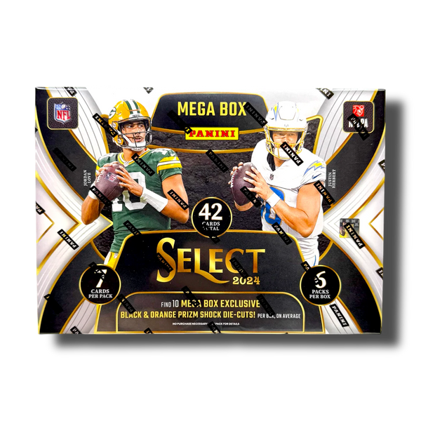 2024 Panini Select Football Hobby Mega Box (Black & Orange Prizm Shock Die Cut)