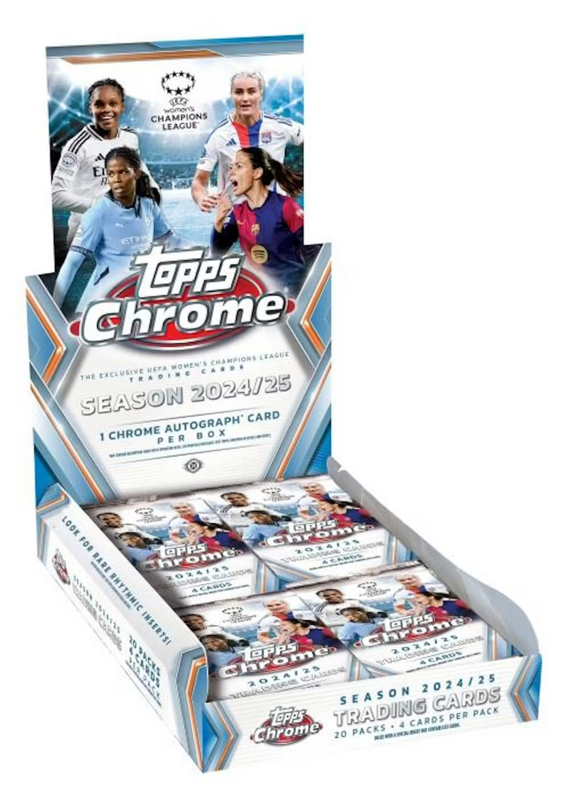 2024-25 Topps Chrome UEFA Women's Champions League Hobby Box - Autograph Cards, Refractor Cards, and More 2024-25 Topps Chrome UEFA Women's Champions League Hobby Box - Autograph Cards, Refractor Cards, and More