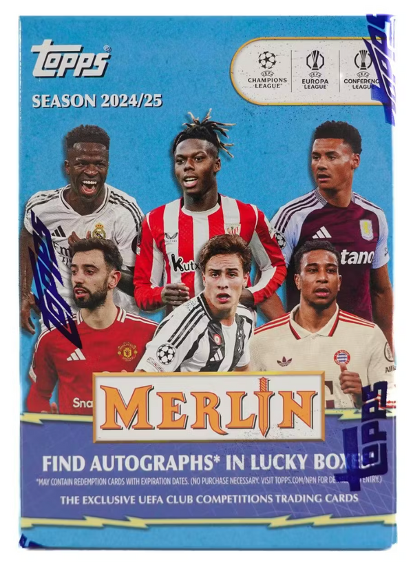 2024/25 Topps Chrome Merlin UEFA Club Competitions Soccer 7-Pack Blaster Box
