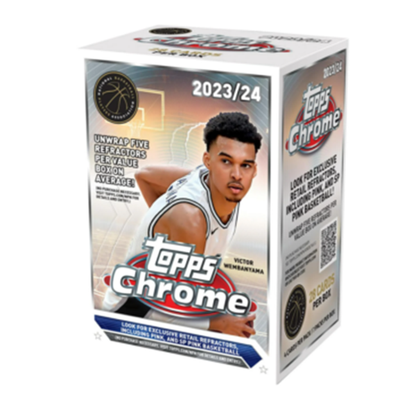 2023-24 Topps NBA Chrome Basketball Trading Cards Blaster Box