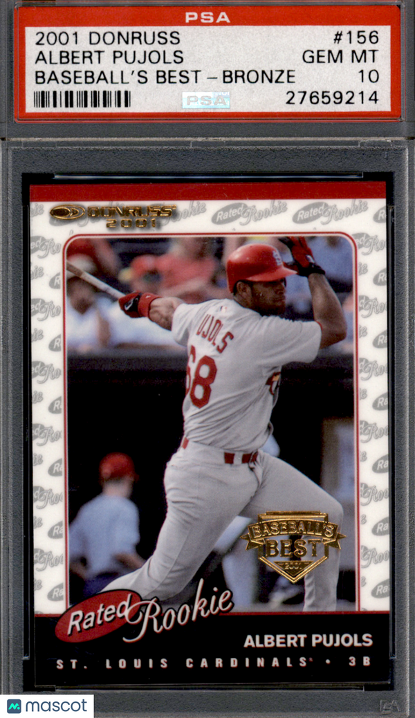 2001 Donruss Albert Pujols #156 Baseball's Best Bronze PSA 10