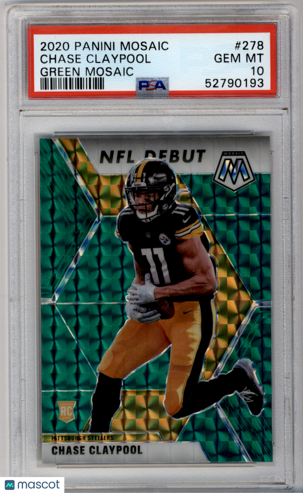 2020 Panini Mosaic Chase Claypool #278 Green PSA 10