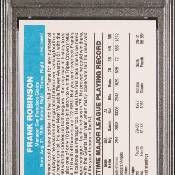 1982 Donruss Frank Robinson #424 PSA 9