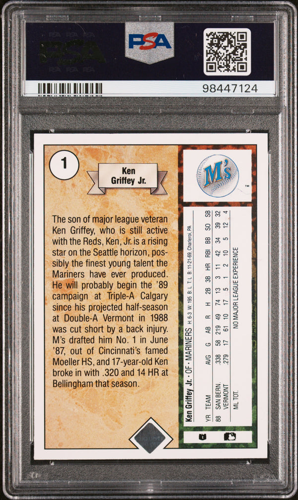 1989 Upper Deck Ken Griffey JR. #1 Star Rookie PSA 8