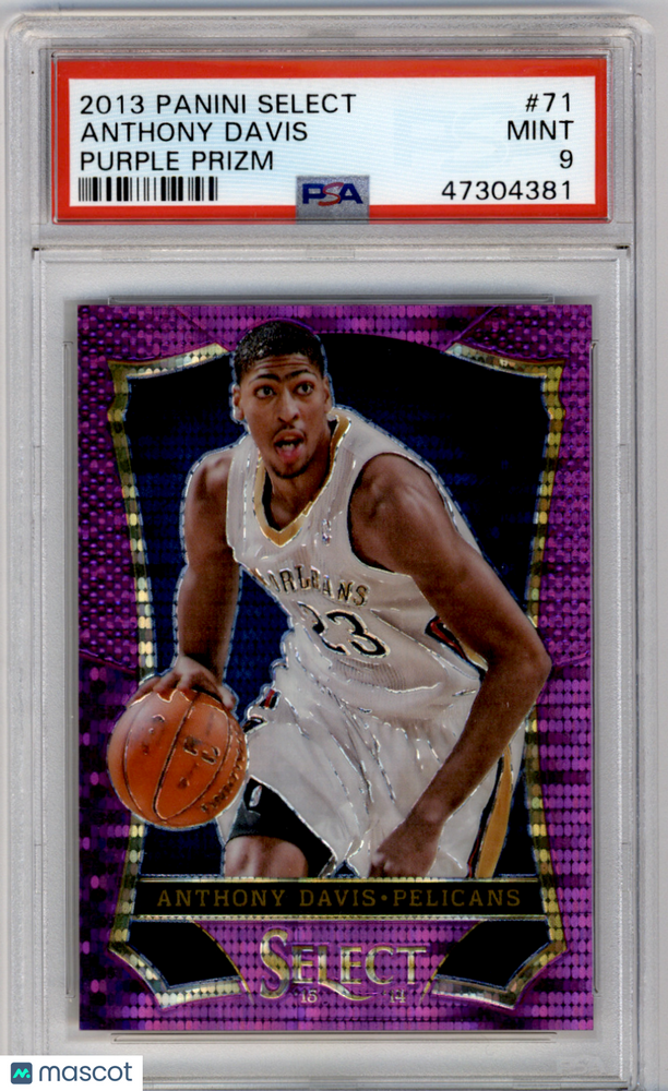 2013 Panini Select Anthony Davis #71 Purple Prizm PSA 9