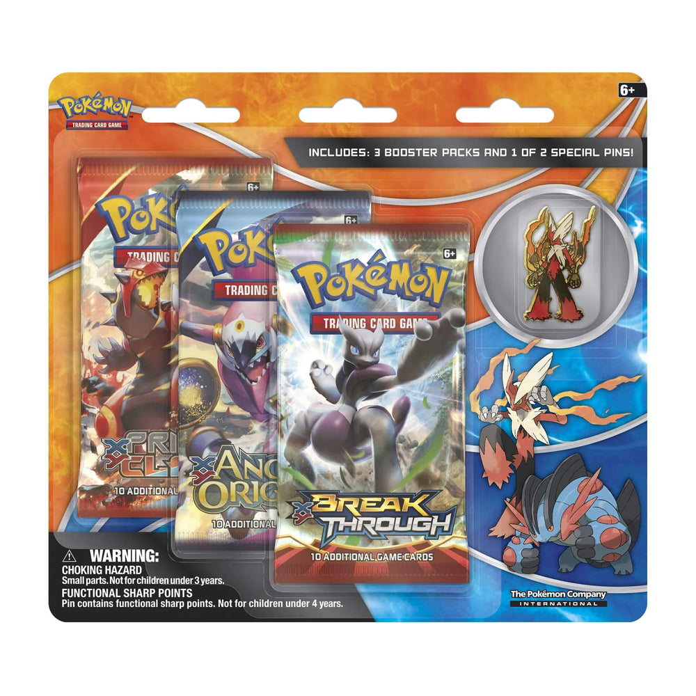 POKEMON 2015 3-Pack Mega Collector's Pin Blister Sealed