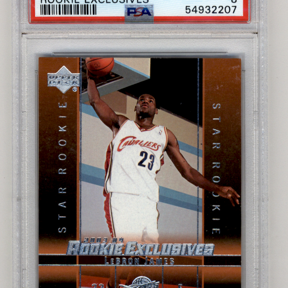 2003 Upper Deck Rookie Exclusives LeBron James #1 PSA 8