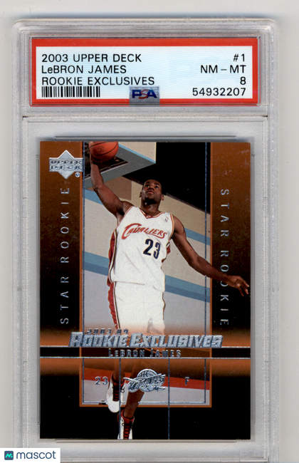 2003 Upper Deck Rookie Exclusives LeBron James #1 PSA 8