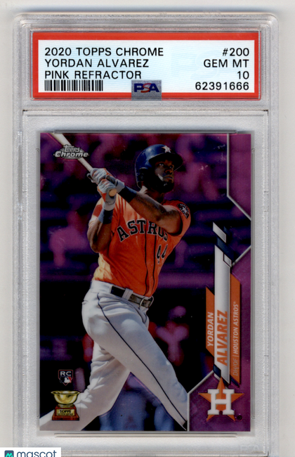 2020 Topps Chrome Yordan Alvarez #200 Pink Refractor PSA 10