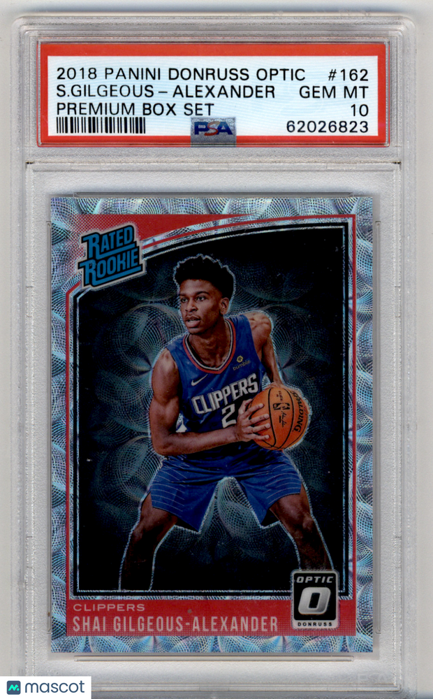 2018 Panini Donruss Optic S. Gilgeous-Alexander #162 Premium Box Set PSA 10