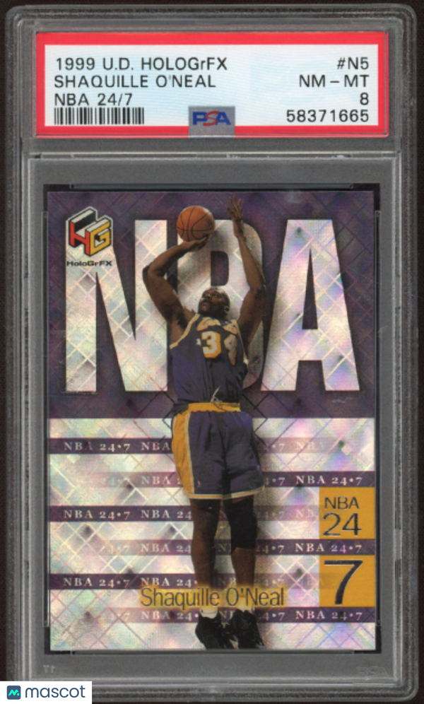 1999 Upper Deck Hologrfx NBA 24/7 Shaquille O'Neal #N5 PSA 8