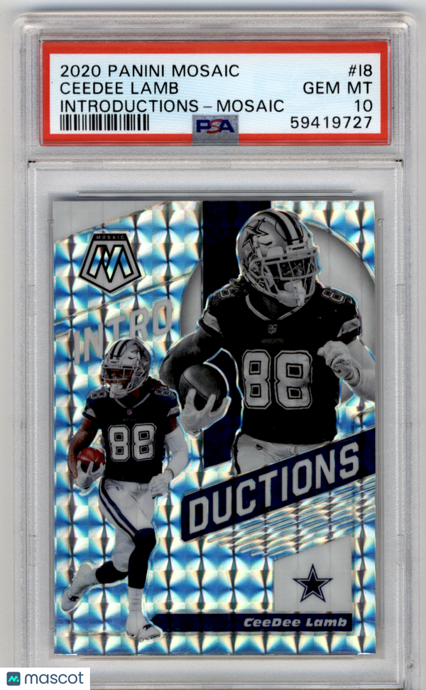 2020 Panini Mosaic Introductions Ceedee Lamb #I8 PSA 10