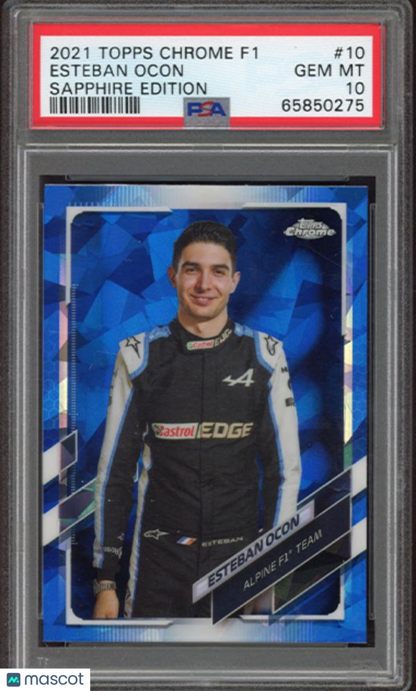 2021 Topps Chrome Formula 1 Sapphire Edition Esteban Ocon #10 PSA 10
