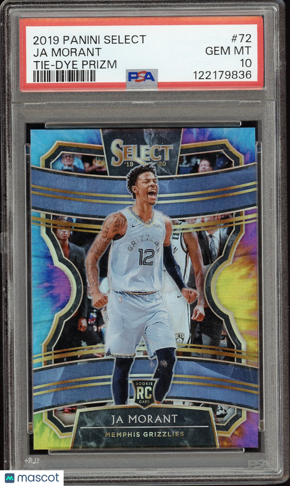 2019 Panini Select Ja Morant #72 Tie Dye Prizm PSA 10