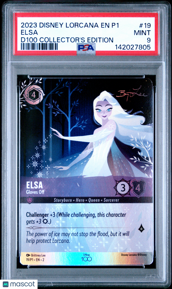 2023 Disney Lorcana EN P1-Promo Elsa #19 D100 Collector's Edition PSA 9