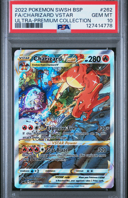 2022 Pokemon Swsh Black Star Promo Charizard VSTAR #262 FA UPC PSA 10