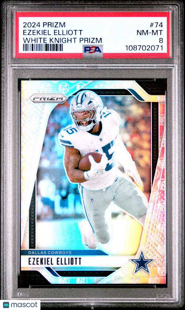 2024 Panini Prizm Ezekiel Elliott #74 White Knight PSA 8