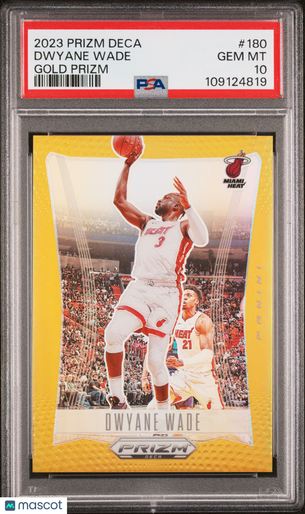 2023 Panini Prizm Deca Dwyane Wade #180 Gold PSA 10