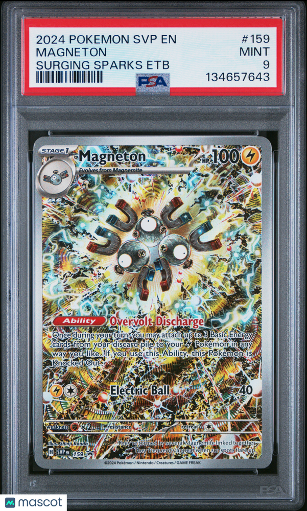 2024 Pokemon SVP EN-SV Black Star Promo Magneton #159 Surging Sparks Etb PSA 9