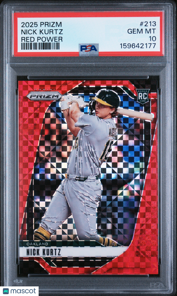 2025 Panini Prizm Nick Kurtz #213 Red Power PSA 10