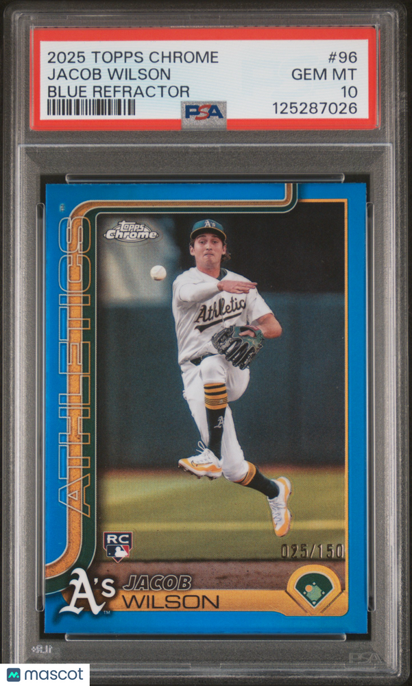 2025 Topps Chrome Jacob Wilson #96 Blue Refractor PSA 10