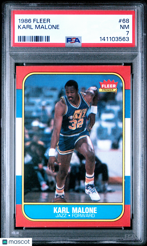 1986 Fleer Karl Malone #68 PSA 7