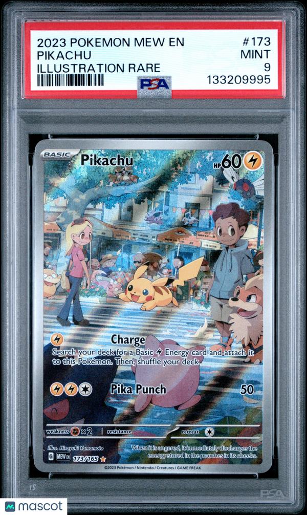 2023 Pokemon Mew EN-151 Pikachu #173 Illustration Rare PSA 9
