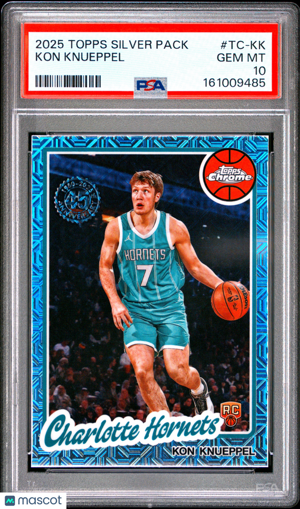 2025 Topps Silver Pack 1980-81 Topps Chrome Basketball Kon Knueppel PSA 10