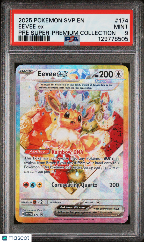 2025 Pokemon SVP EN-SV Black Star Promo Eevee EX #174 Pre Super-Premium Collection PSA 9