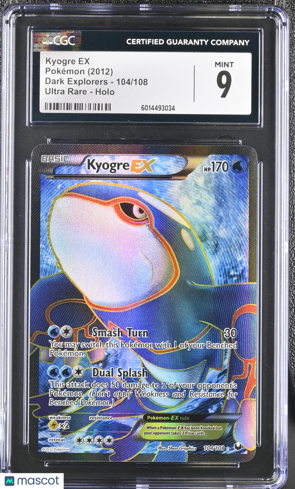 2012 Pokemon Dark Explorers Kyogre EX #104/108 Ultra Rare CGC 9