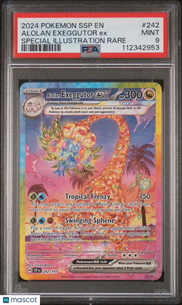 2024 Pokemon SSP EN-Surging Sparks Alolan Exeggutor EX #242 SIR PSA 9
